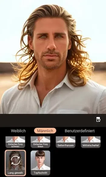 PhotoDirector - Frisuren testen